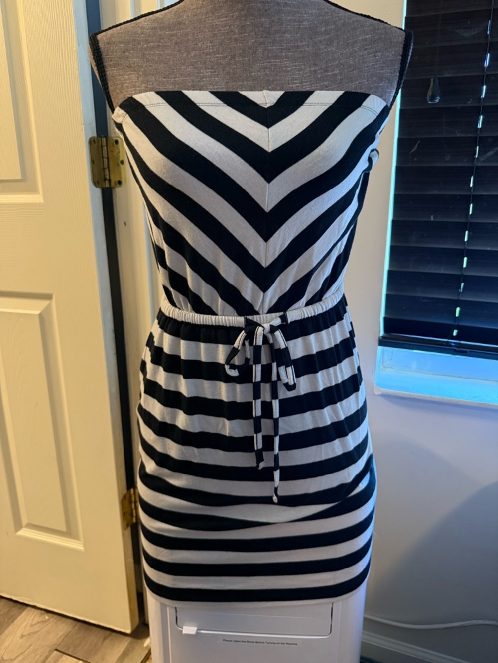 Mossimo Supply Co. Strapless Black and White Striped Knit Dress